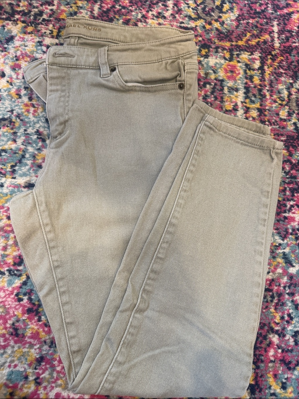 Michael Kors Women's Straight-Leg Jeans in Light Gray